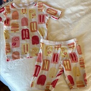 Tea Collection Red and Orange Pajama Sets with Playful Ice Cream Print